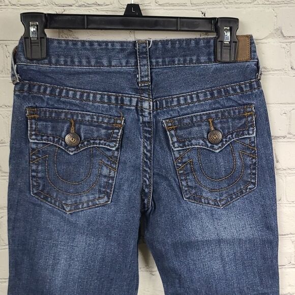 True Religion Boys 12 Jeans Geno Single End Straight Leg Blue Distressed Denim - Picture 9 of 9